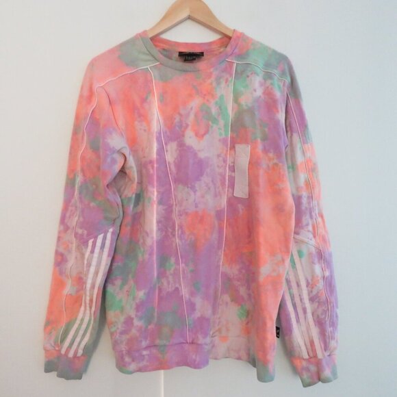 ADIDAS X PHARRELL WILLIAMS HU Human Race Holi Crew Neck Pastel Tie Dye Size S - Picture 2 of 16